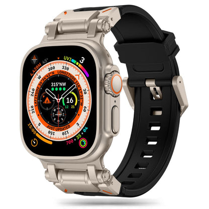 Techsuit W064 szíj Apple Watch 49mm / 46mm / 45mm / 44mm / 42mm sorozathoz, Fekete Ezüst