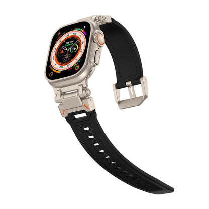 Techsuit W064 szíj Apple Watch 49mm / 46mm / 45mm / 44mm / 42mm sorozathoz, Fekete Ezüst