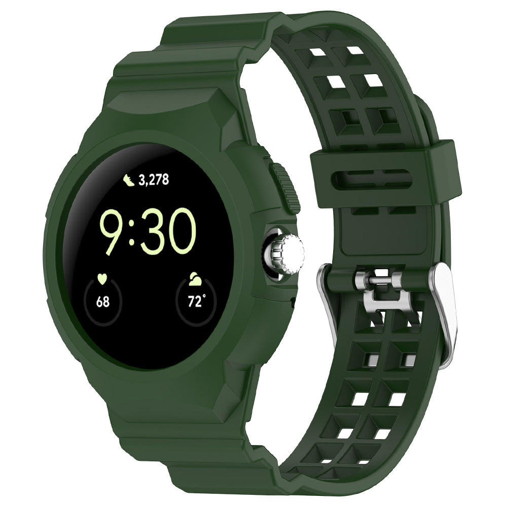 Techsuit W065 szíj a Google Pixel Watch 3 41mm / Watch 2 / Watch számára, Zöld