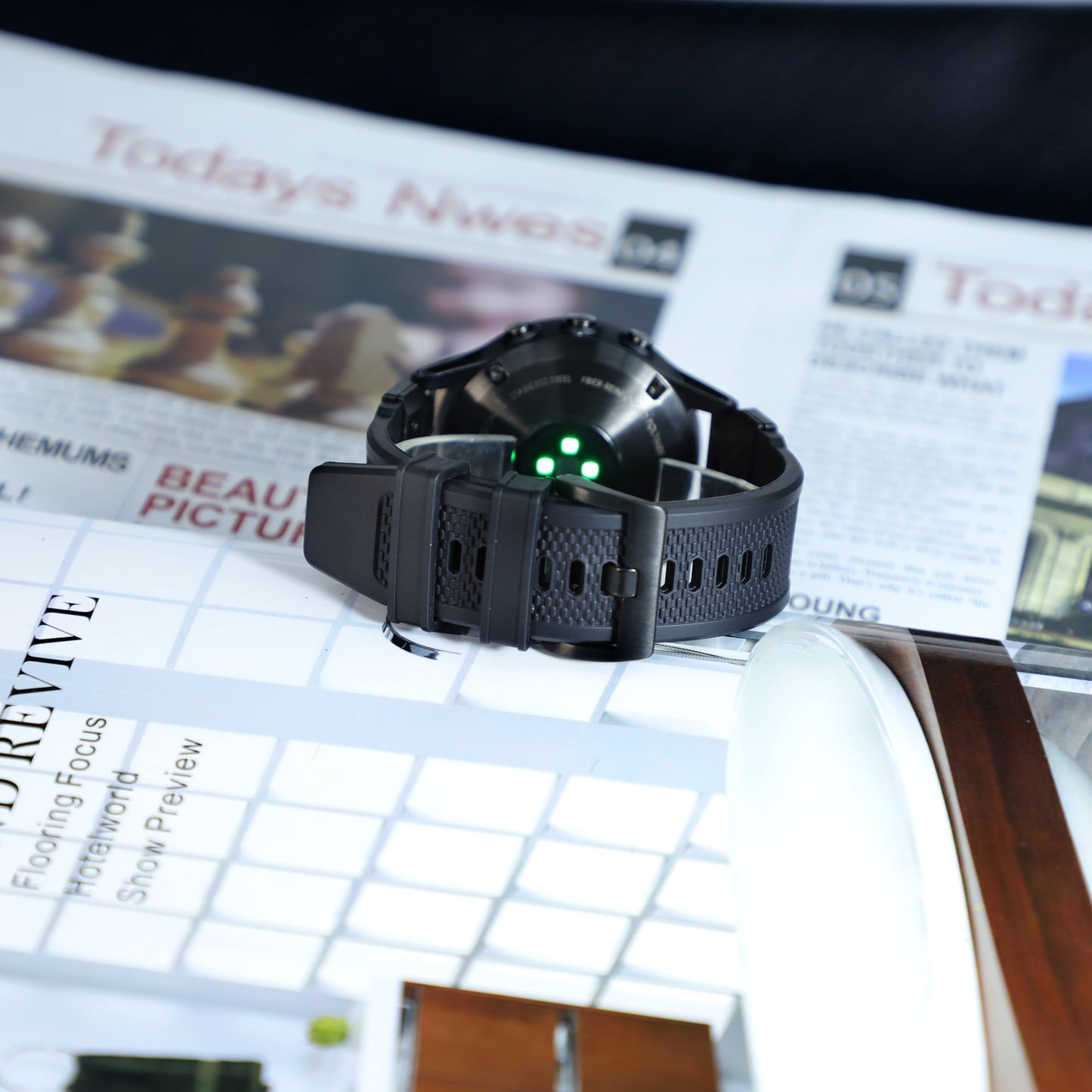 Techsuit W068 Strap for Garmin Watch Fenix / Forerunner / Approach Series, 22mm, Black Orange