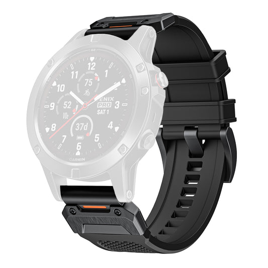 Techsuit W068 szíj Garmin Watch Fenix sorozathoz, 26mm, fekete
