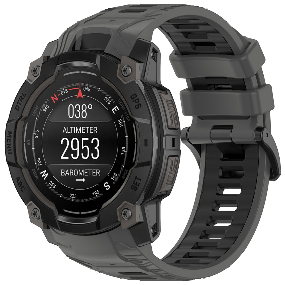 Techsuit W077 szíj Garmin Instinct 3 45mm Solar / Instinct 3 45mm, Szürke