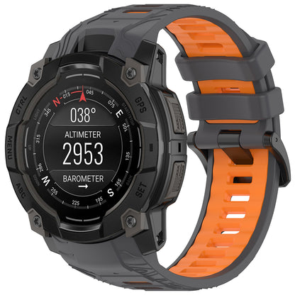 Techsuit W077 szíj Garmin Instinct 3 45mm Solar / Instinct 3 45mm-hez, Szürke Narancssárga