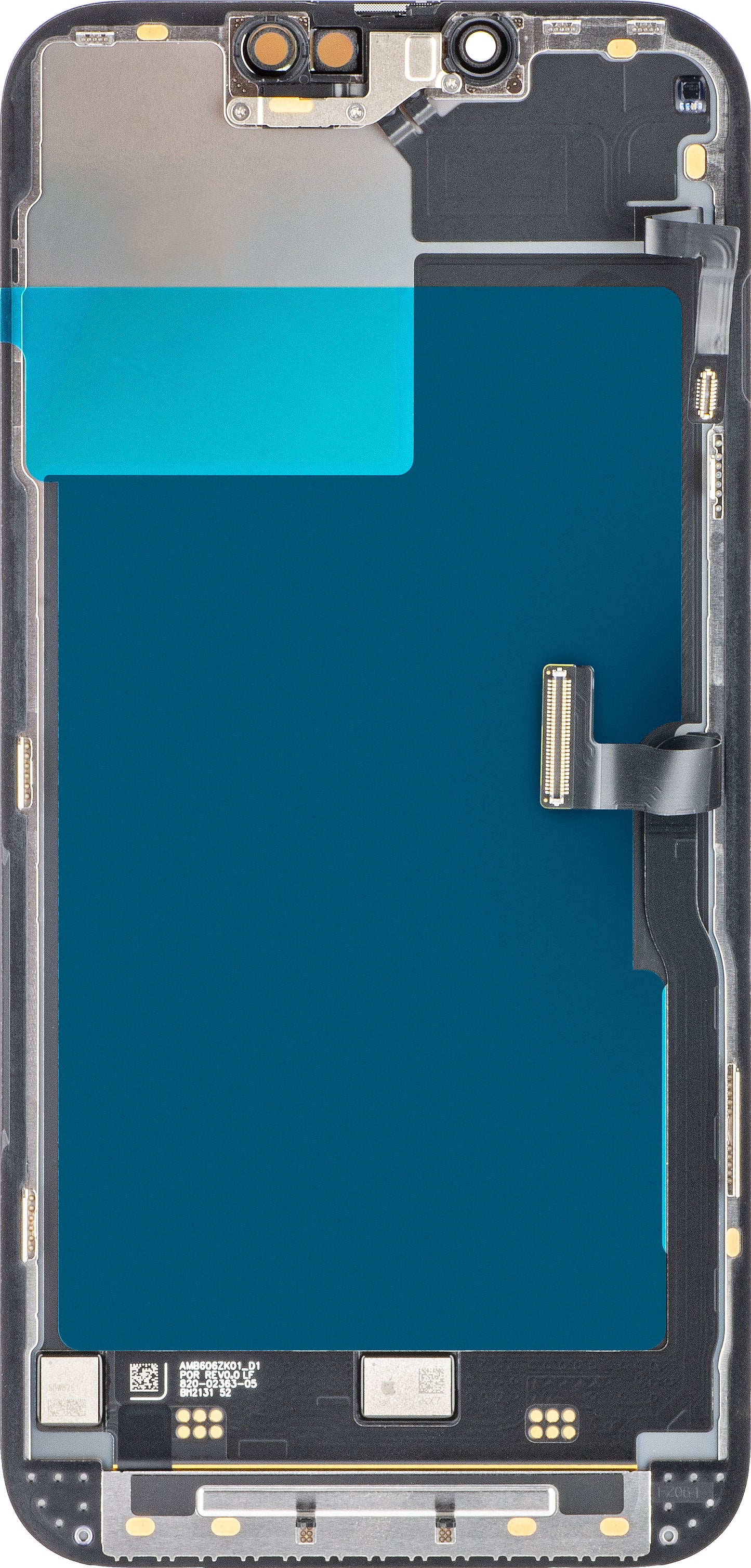 Érintőképernyős kijelző Apple iPhone 13 Pro, kerettel, fekete, szervizcsomag 661-21993