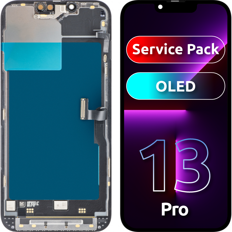 Érintőképernyős kijelző Apple iPhone 13 Pro, kerettel, fekete, szervizcsomag 661-21993