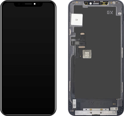 GX érintőképernyő kijelző Apple iPhone 11 Pro Max készülékhez, kerettel, OLED verzió, fekete