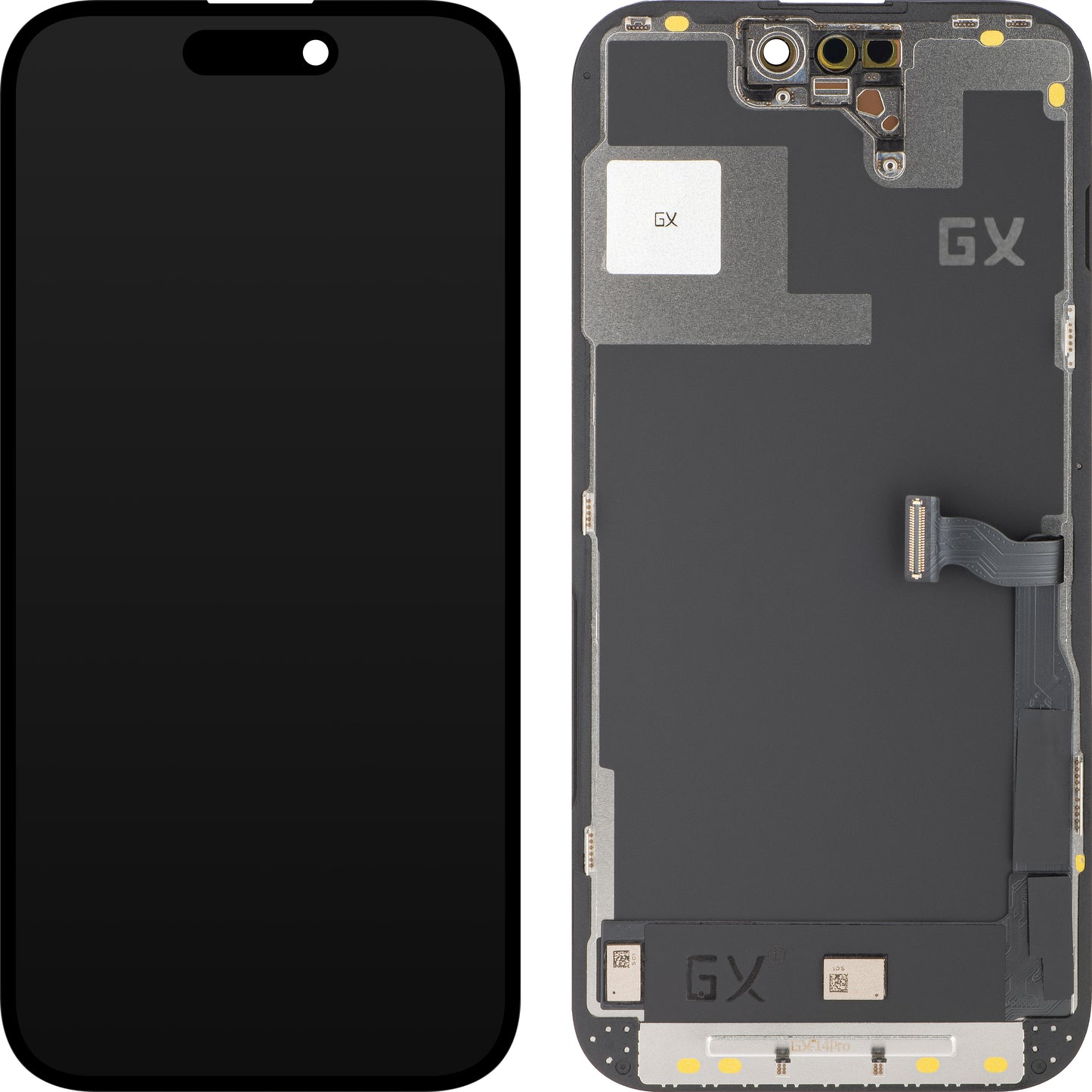 Érintőképernyő GX kijelző Apple iPhone 14 Pro készülékhez, kerettel, OLED IC mozgatható változat, fekete
