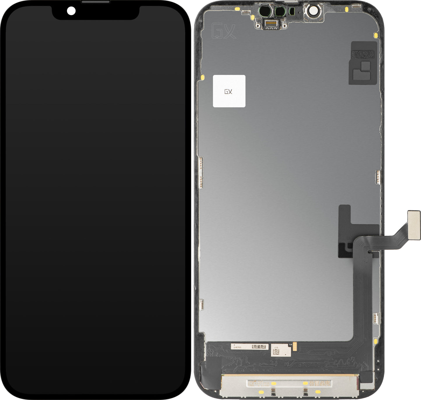 GX érintőképernyős kijelző Apple iPhone 14 Plus-hoz, kerettel, mozgatható OLED IC verzió, fekete