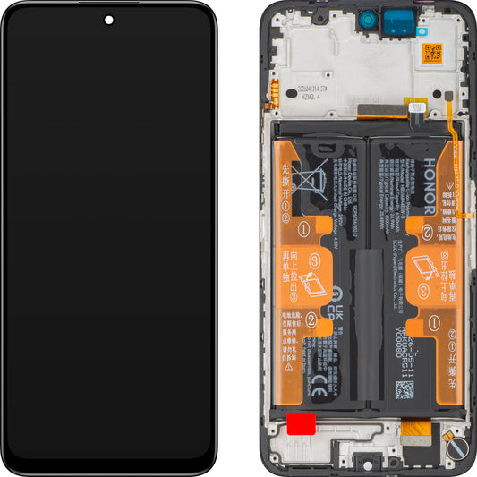 Honor 400 Smart 5G érintőképernyős kijelző, kerettel és akkumulátorral, fekete, Service Pack 0235AQSV