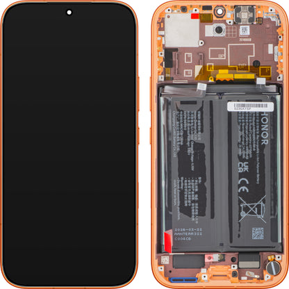Honor 600 érintőképernyős kijelző, kerettel és akkumulátorral, narancssárga, Service Pack 0235ATSP