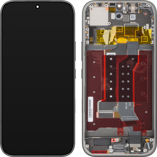 Honor 600 érintőképernyős kijelző, kerettel, fekete, Service Pack 0235ATSR