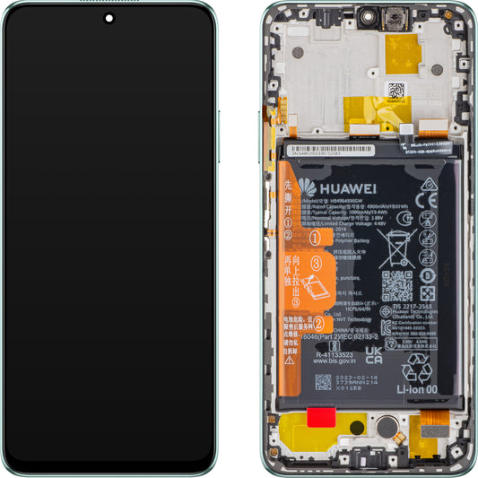 Kijelző érintőképernyővel Huawei nova Y90, kerettel és akkumulátorral, smaragdzöld, szervizcsomag 02355ARG
