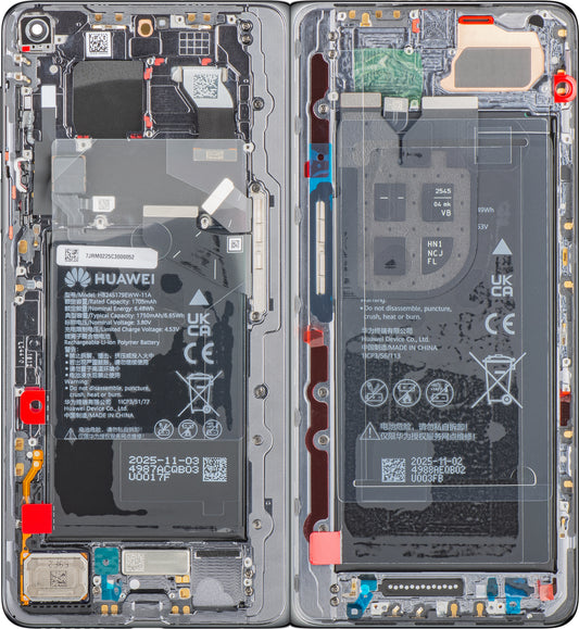 Huawei Mate X7 kijelző érintőképernyővel, kerettel és akkumulátorral, szürke, Service Pack 02357JRM