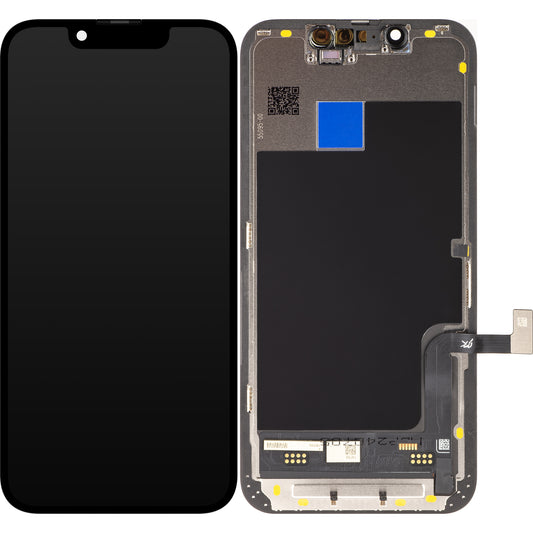 JK Érintőképernyő kijelző Apple iPhone 13 mini készülékhez, kerettel, In-Cell LCD verzió, Fekete