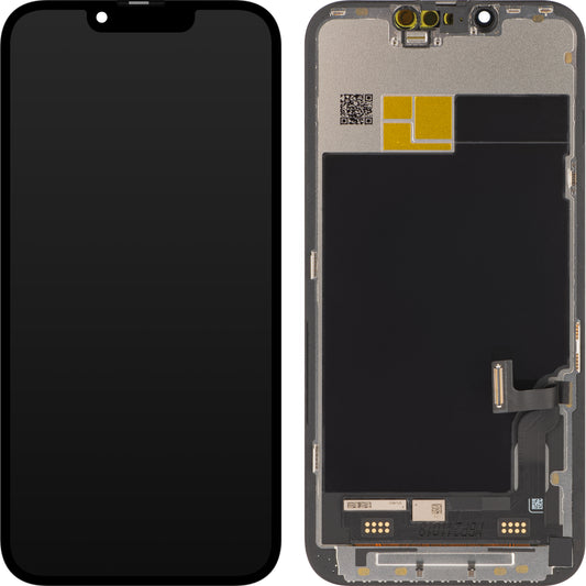 JK Érintőképernyő kijelző Apple iPhone 13-hoz, kerettel, OLED IC mozgatható változat, Fekete
