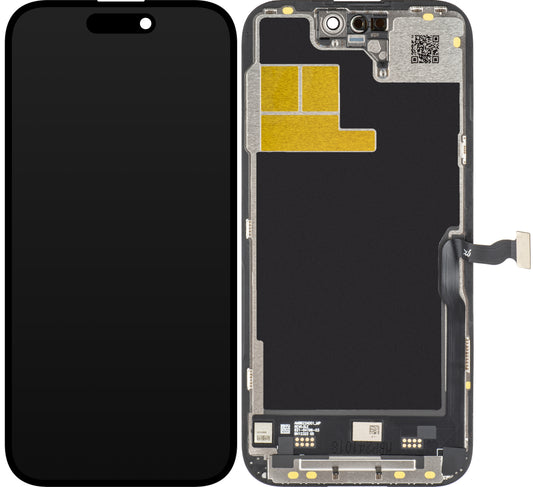 JK érintőképernyő kijelző Apple iPhone 14 Pro készülékhez, kerettel, LCD In-Cell IC mozgatható, fekete