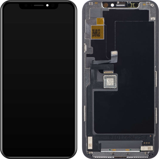 JK érintőképernyő kijelző Apple iPhone 11 Pro készülékhez, kerettel, In-Cell LCD változat, fekete