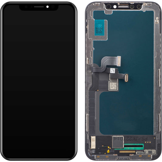 JK Érintőképernyő kijelző Apple iPhone X készülékhez, kerettel, In-Cell LCD verzió, Fekete