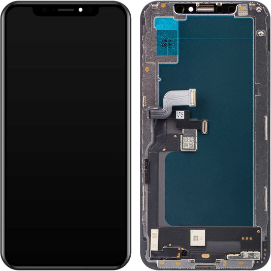 Érintőképernyő JK az Apple iPhone XS készülékhez, kerettel, In-Cell LCD változat, fekete
