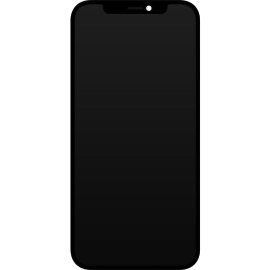JK érintőképernyő kijelző Apple iPhone 12 / 12 Pro készülékhez, kerettel, OLED IC mozgatható változat, fekete