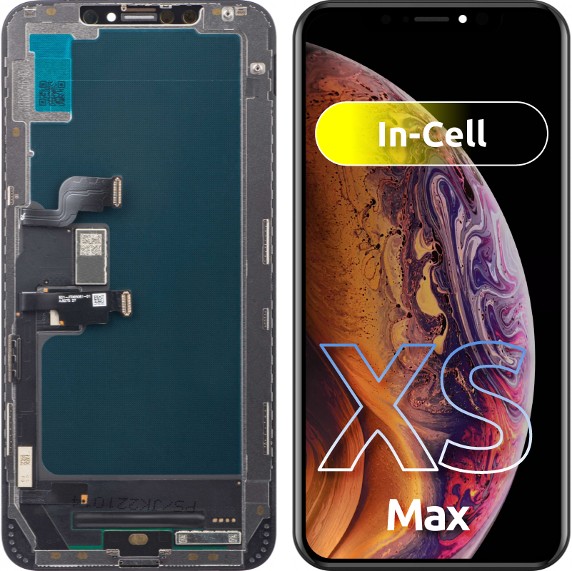 Érintőképernyő JK az Apple iPhone XS Max készülékhez, kerettel, In-Cell LCD változat, fekete