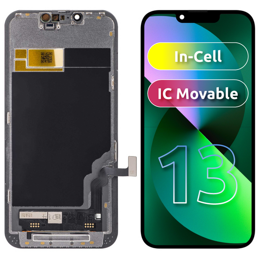 Érintőképernyő JK Apple iPhone 13-hoz, kerettel, In-Cell LCD verzió, fekete
