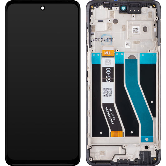 Motorola Moto Moto Moto G62 5G érintőképernyős kijelző, kerettel, fekete, szervizcsomag 5D68C20934
