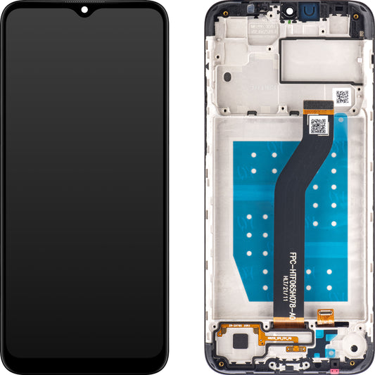 Érintőképernyős kijelző Motorola Moto G8 Power Lite, kerettel, fekete, szervizcsomag 5D68C18031SS