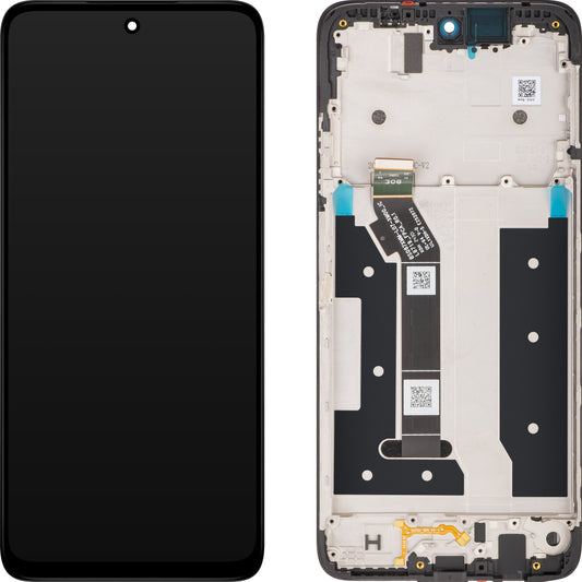 Motorola Moto G35 érintőképernyős kijelző, érintőképernyővel, kerettel, fekete, szervizcsomag 5D68C28856 