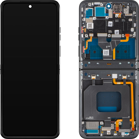 Motorola Razr 2024 / Razr 50 érintőképernyős kijelző, kerettel, belső rész, szürke (Steel Wool), Service Pack 5D68C24806