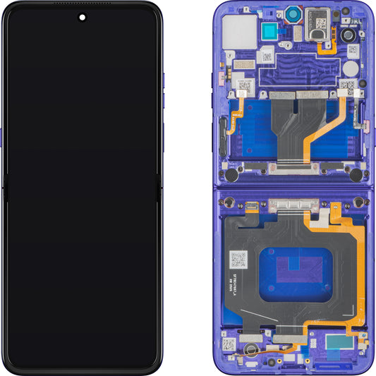 Motorola Razr Ultra 2026 / Razr 70 Ultra érintőképernyős kijelző, kerettel, belső alatti, kék (Pantone Orient Blue) Service Pack 5D68C32859