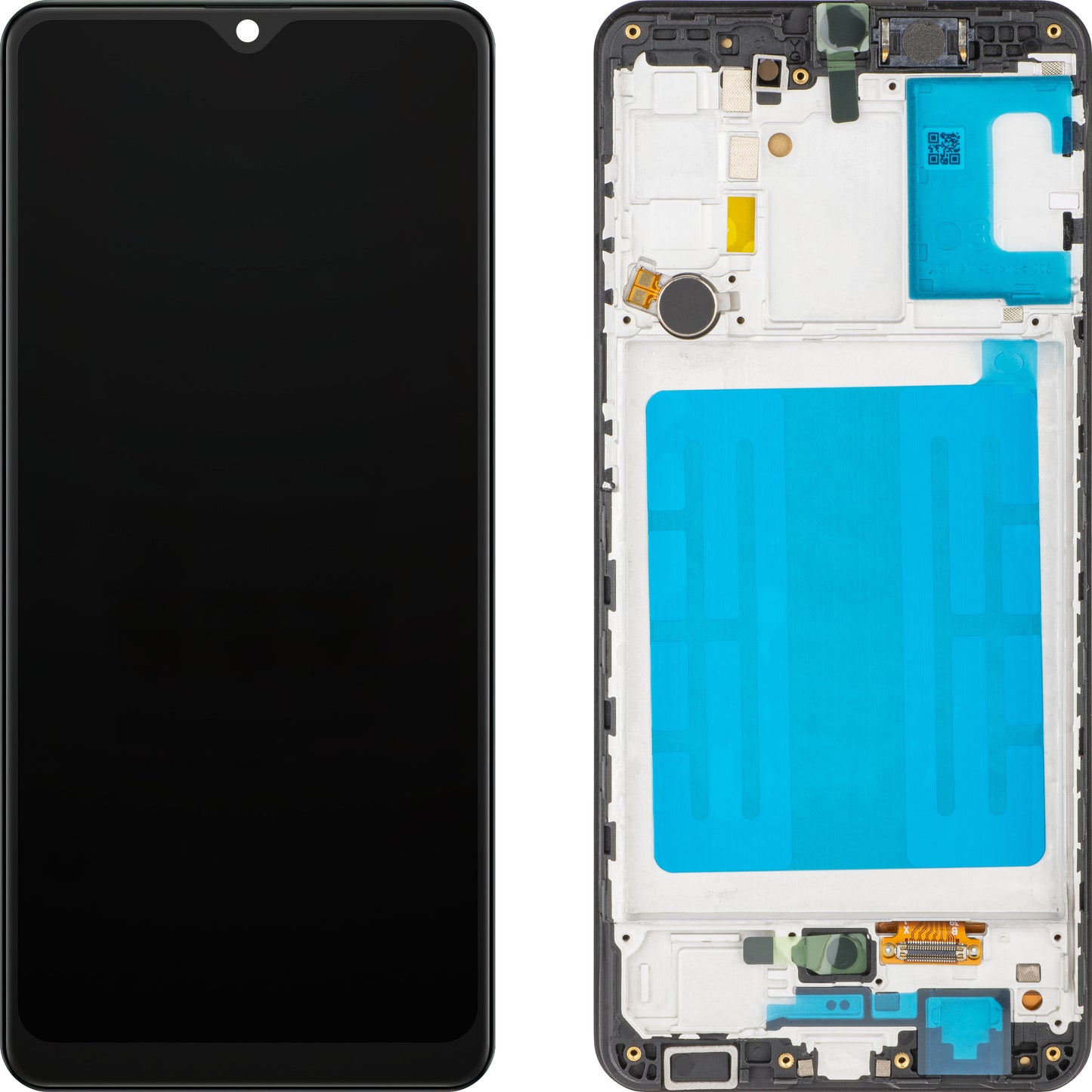 MP érintőképernyős kijelző kompatibilis a Samsung Galaxy A31 A315-tel, kerettel, OLED verzió, fekete