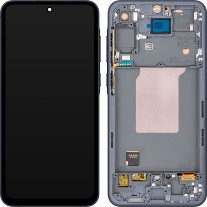 MP érintőképernyős kijelző kompatibilis a Samsung Galaxy A55 5G A556 készülékkel, kerettel, Fekete