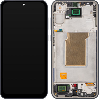 MP érintőképernyős kijelző kompatibilis a Samsung Galaxy A35 5G A356 készülékkel, kerettel, Fekete