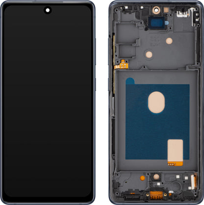 MP érintőképernyős kijelző kompatibilis a Samsung Galaxy S20 FE G780 készülékkel, kerettel, tengerészkék színben.