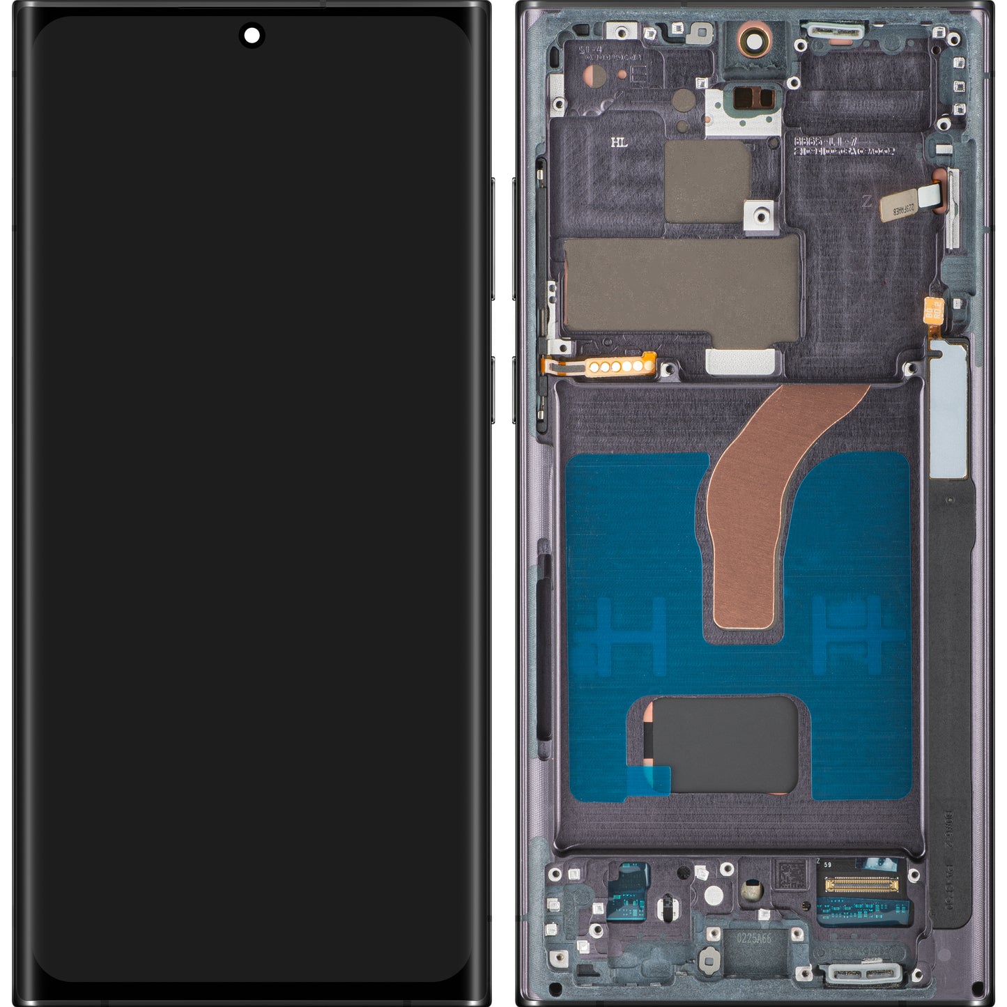 MP érintőképernyős kijelző kompatibilis a Samsung Galaxy S22 Ultra 5G S908 készülékkel, kerettel, OLED verzió, Fekete