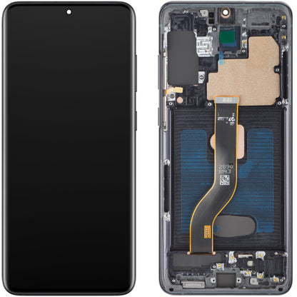 MP érintőképernyős kijelző kompatibilis a Samsung Galaxy S20+ G985-tel, kerettel, OLED verzió, Fekete