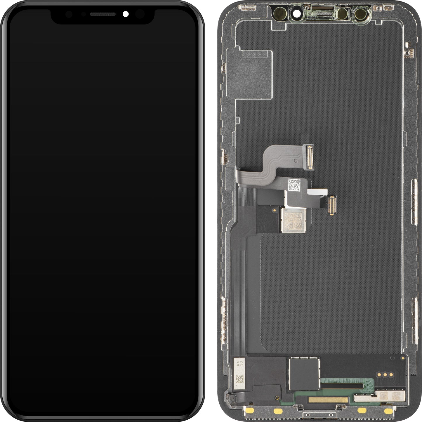 MP érintőképernyős kijelző kompatibilis az Apple iPhone X-szel, kerettel, Soft OLED FHD verzió, Fekete