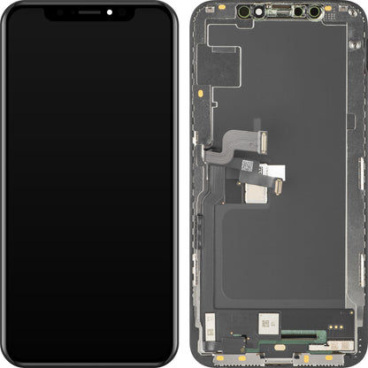 Kijelző érintőképernyővel MP, kompatibilis az Apple iPhone XS-szel, kerettel, Soft OLED FHD verzió, Fekete