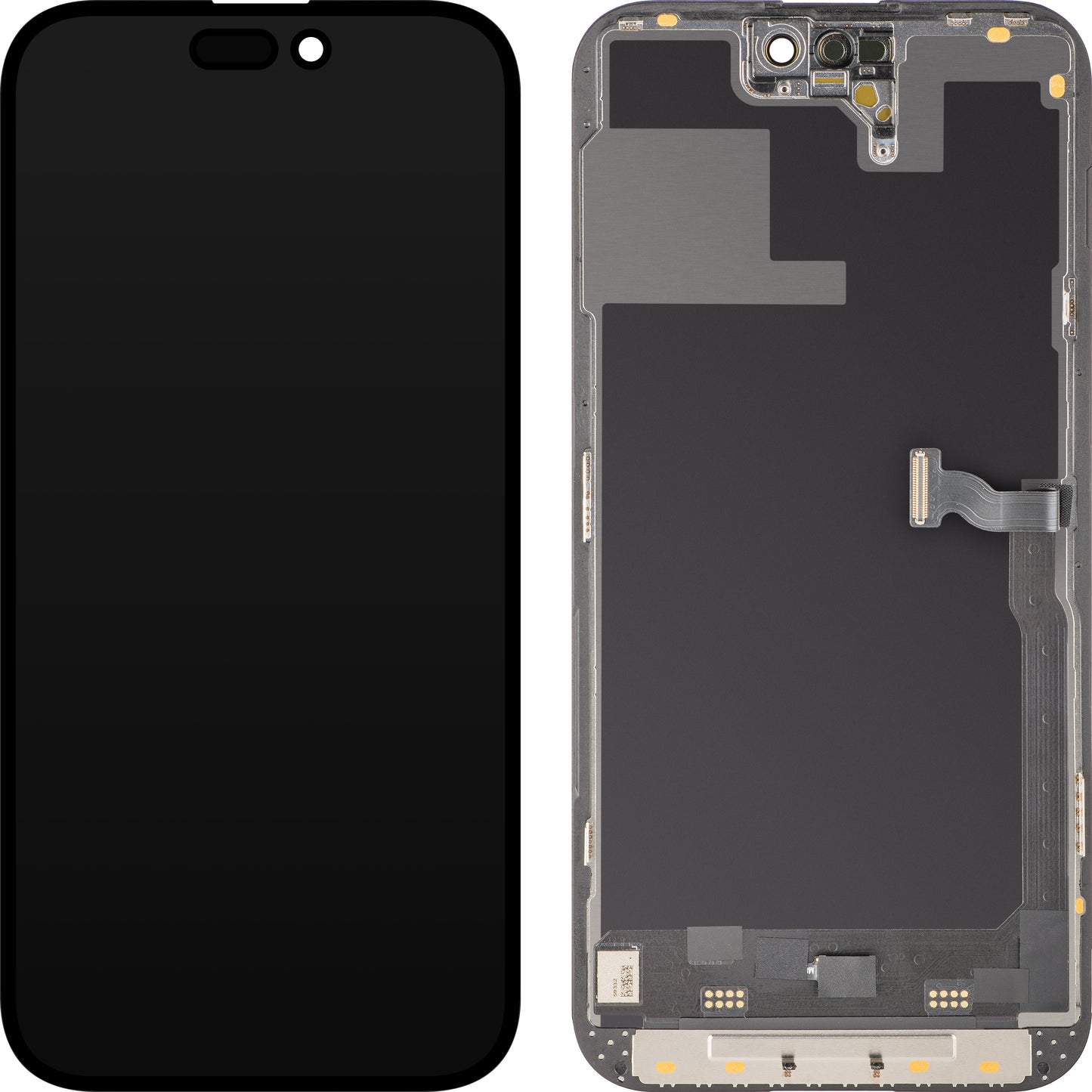 MP érintőképernyős kijelző kompatibilis az Apple iPhone 14 Pro Max-szal, kerettel, Soft OLED 120Hz FHD Diagnosztikai verzió, Fekete