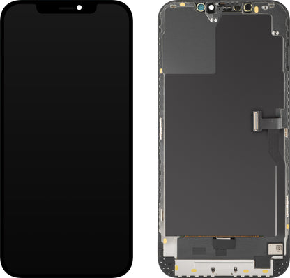 MP érintőképernyős kijelző kompatibilis az Apple iPhone 12 Pro Max-szal, kerettel, OLED Diagnosztikai verzió, Fekete
