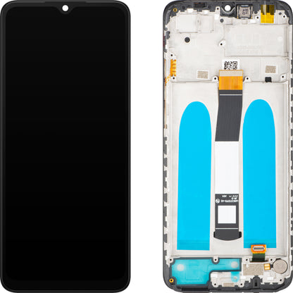 MP érintőképernyős kijelző kompatibilis Xiaomi Poco C40 / Redmi 10 Power / 10C készülékekkel, kerettel, fekete