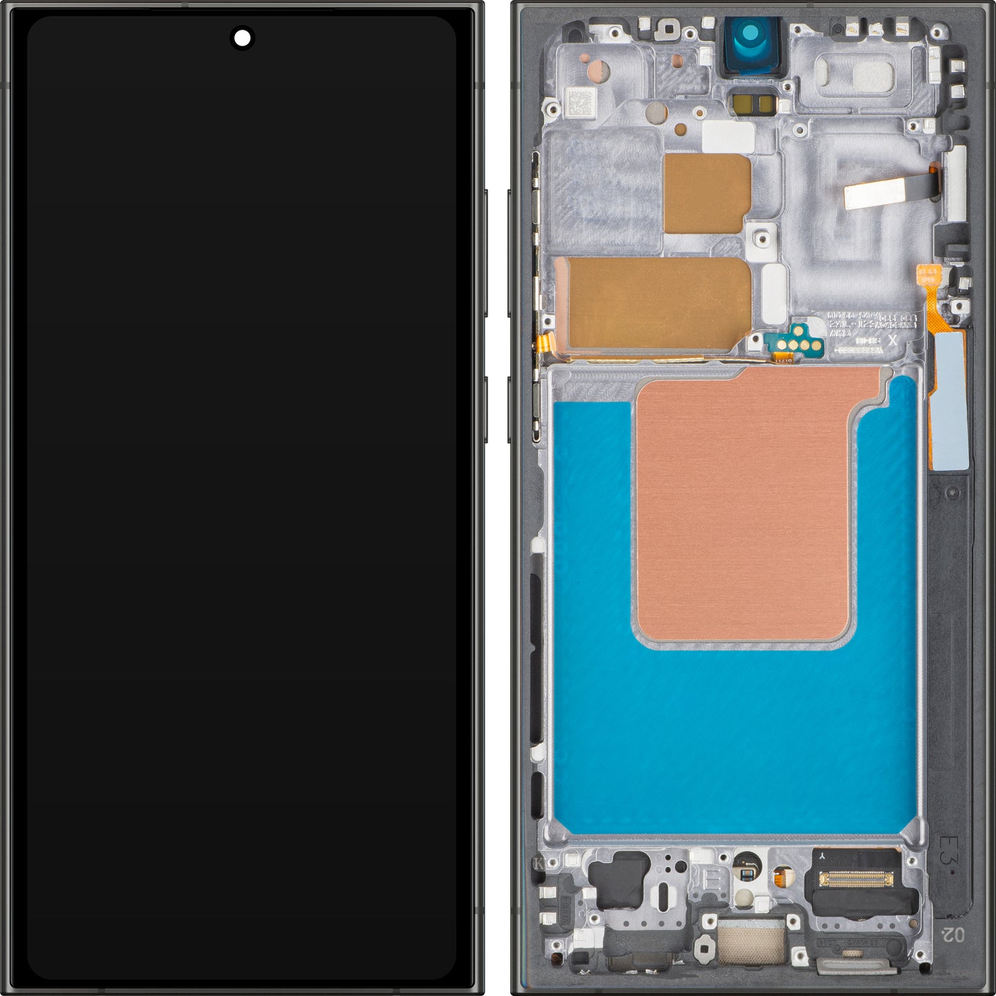 MP érintőképernyős kijelző kompatibilis a Samsung Galaxy S24 Ultra S928 készülékkel, kerettel, OLED verzió, Fekete