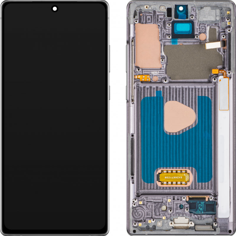 MP érintőképernyős kijelző kompatibilis a Samsung Galaxy Note 20 N980 készülékkel, kerettel, OLED verzió, Fekete