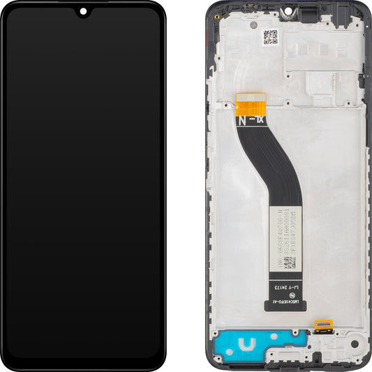 MP érintőképernyős kijelző kompatibilis Xiaomi Poco C75 / Redmi 14C készülékkel, kerettel, fekete