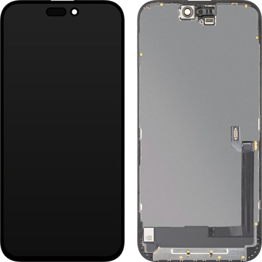 Apple iPhone 16 Plus-hoz kompatibilis MP érintőképernyős kijelző, kerettel, OLED FHD Diagnosztikai verzió, Fekete