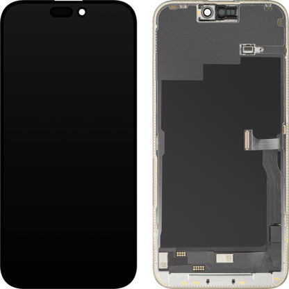 MP érintőképernyős kijelző kompatibilis az Apple iPhone 15 Pro Max-szal, kerettel, OLED FHD Diagnosztikai verzió, Fekete