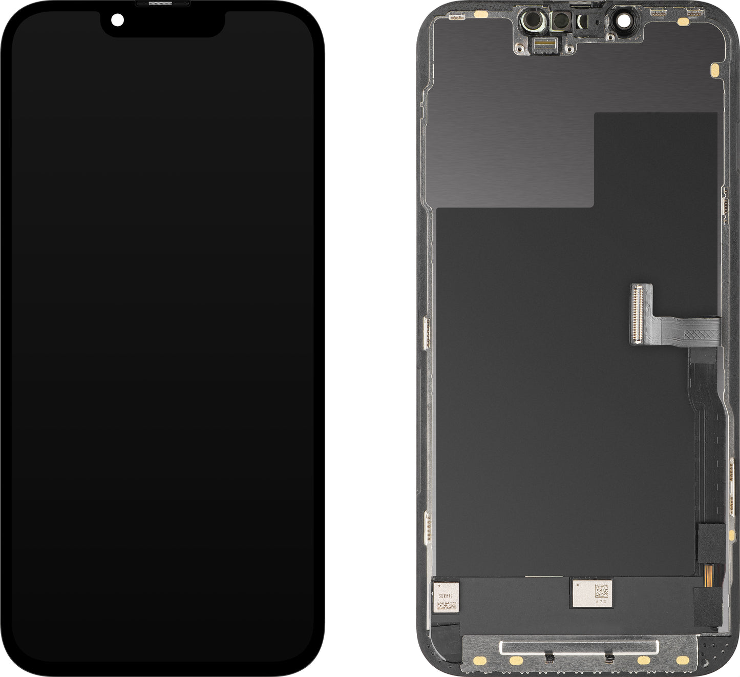 Apple iPhone 13 Pro-hoz kompatibilis MP érintőképernyős kijelző, kerettel, OLED FHD Diagnosztikai verzió, Fekete