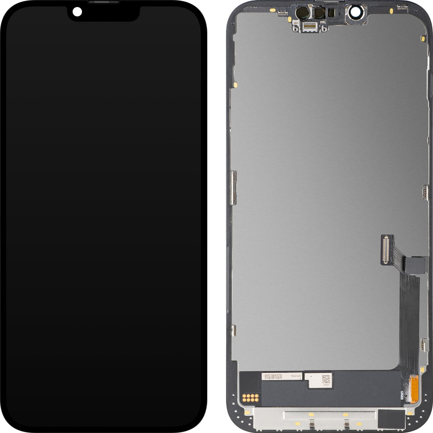MP érintőképernyős kijelző kompatibilis az Apple iPhone 14 Plus készülékkel, kerettel, OLED FHD Diagnosztikai verzió, Fekete