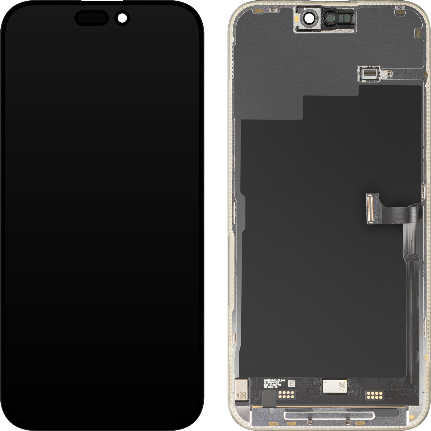 MP érintőképernyős kijelző kompatibilis az Apple iPhone 15 Pro Max készülékkel, kerettel, prémium Soft OLED FHD 120Hz verzió, fekete